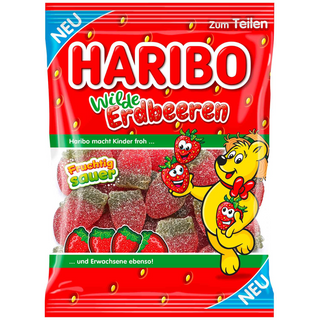 Haribo Wild Strawberries Sour Gummy Candies - 175g