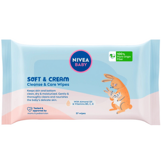 Nivea Baby Soft & Cream Wipes-pack of 57 pcs