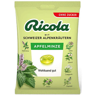 Ricola Apfelminze ( Apple Mint )Sugar Free Bag - 75 g - Euro Food Mart