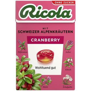 Ricola Cranberry Sugar Free Box - 50 g - Euro Food Mart