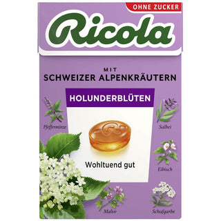 Ricola Holunderblueten ( Elderflower ) Sugar Free Box - 50 g - Euro Food Mart