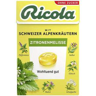 Ricola Zitronenmelisse ( Lemon Balm ) Sugar Free Box - 50 g - Euro Food Mart