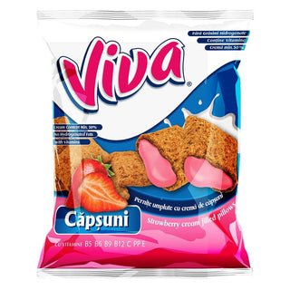 Viva Strawberry Cream Filled Pillows ( Pernite Cu Crema Capsuni ) - 200 g - Euro Food Mart