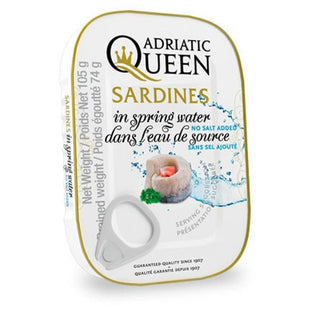 Adriatic Queen Sardines in Spring Water - 3.7 oz - Euro Food Mart