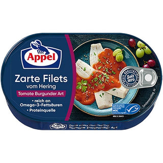 Appel Herring Fillets Tomate -Burgunder Art -200g - Euro Food Mart
