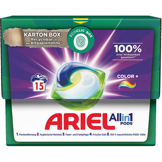 Ariel Color All in 1 Pods Detergent +Fabric Conditioner ( 15 WL ) - Euro Food Mart