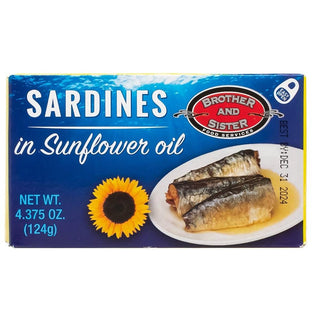 B & S Sardines in Sunflower Oil - 4.37 oz (124 g ) - Euro Food Mart
