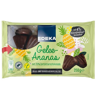 Edeka Pineapple Jelly Candies Covered in Dark Chocolate - 250 g - Euro Food Mart