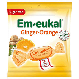 Em-Eukal Ginger Orange Drops Sugar Free - 50 g - Euro Food Mart