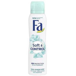 Fa Soft & Control Fresh Jasmine Scent (0% Alcohol ) Anti Perspirant Spray Deodorant- 150 ml - Euro Food Mart