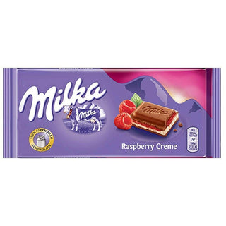 Milka Milk Chocolate with Raspberry Cream Filling -100g - Euro Food Mart