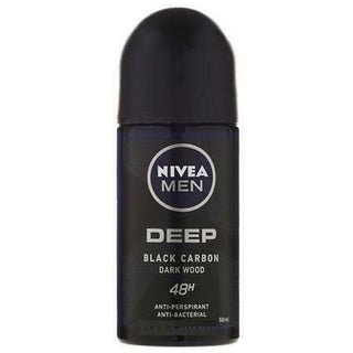 Nivea Men Roll-On Deodorant Deep Black Carbon Dark Wood -50 ml - Euro Food Mart