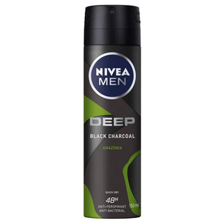 Nivea Men Spray Deodorant Deep Black Carbon Amazonia -150 ml - Euro Food Mart