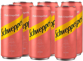 Schweppes Pink Grapefruit Carbonated Drink - SET of 6 x 0.33 L - Euro Food Mart