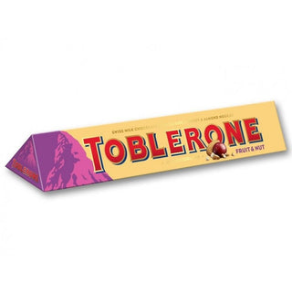 Toblerone Swiss Fruit & Nut Chocolate w/ Raisins &Honey - Almond Nougat - 3.5 oz / 100g - Euro Food Mart