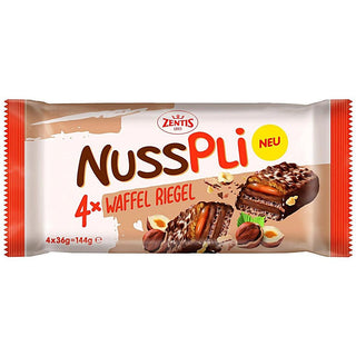 Zentis Nusspli Waffle Bar 4 pcs x 36 g - Euro Food Mart