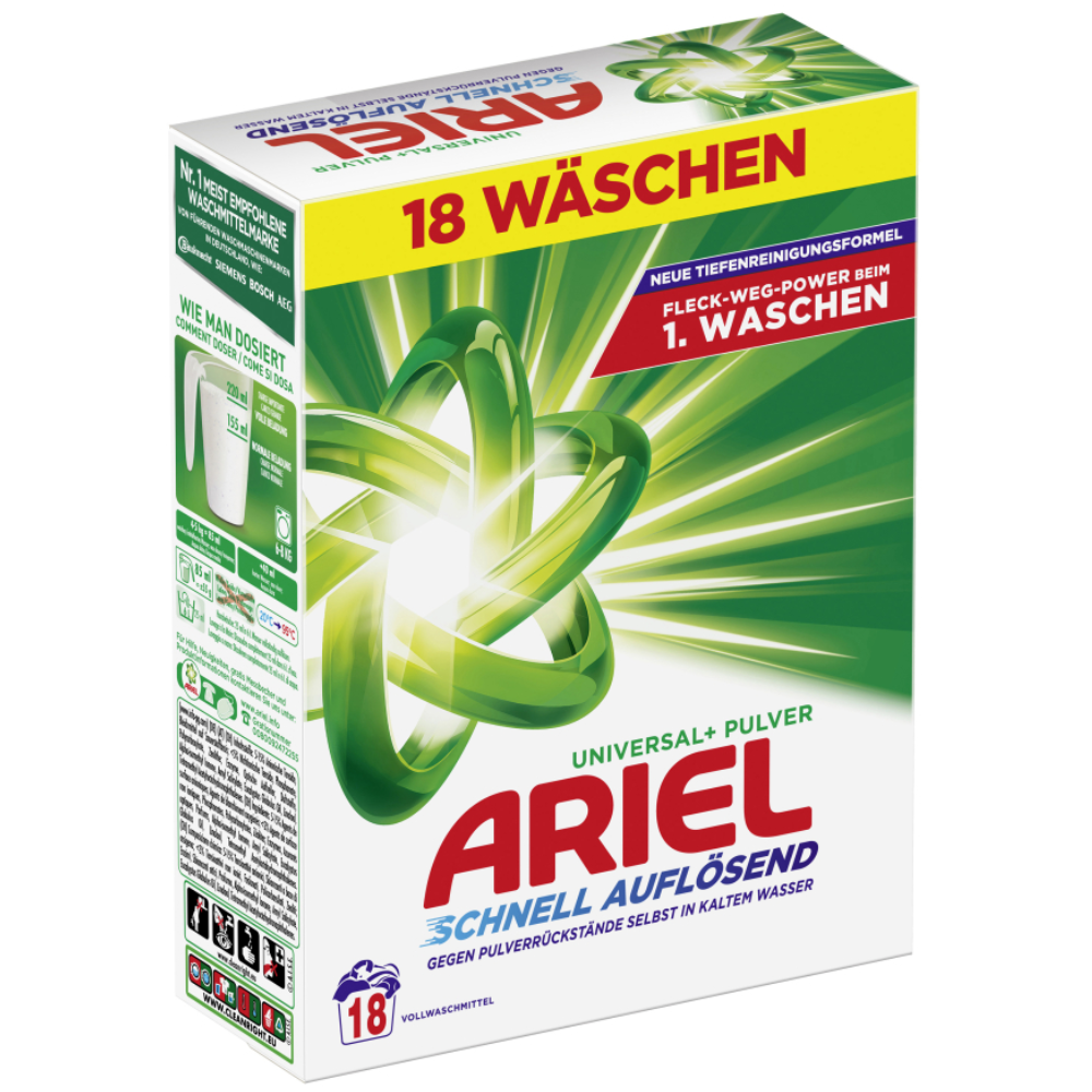 Ariel Compact Universal Powder Detergent 0.99 kg ( 18 WL ) – Euro Food Mart