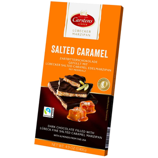 Carstens Luebecker Edel Marzipan Dark Chocolate & Salted Caramel Bar -140g
