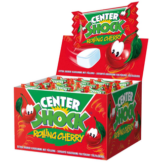 Center Shock Rolling Cherry Chewing Gums - 100 pcs box