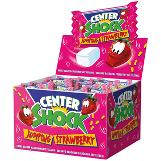 Center Shock Jumping Strawberry  Chewing Gums- 100 pcs box