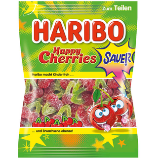 Haribo Happy Cherries Sour Gummy Candies - 175g