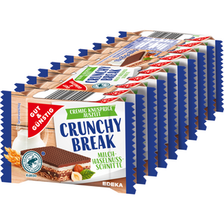 Gut & Gunstig  Crunchy Break Milk Hazelnut Schnitte -10x25g