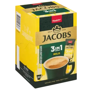 Jacobs 3 in 1 Mild Instant Coffee Box of 20 sticks x 11.1 g