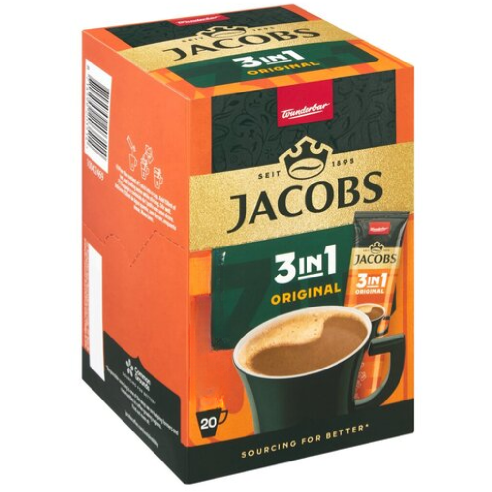 Jacobs Original 3 in 1 Instant Coffee Box of 20 sticks x 12.6 g – Euro ...
