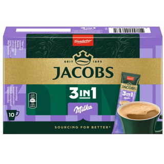 Jacobs Milka 3 in 1 Instant Coffee Box of 10 sticks x 12.4 g