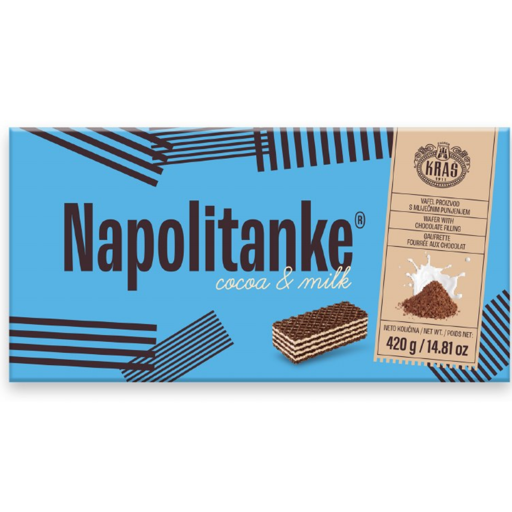 Kras Napolitanke Cocoa & Milk Cream Filling- 420g – Euro Food Mart