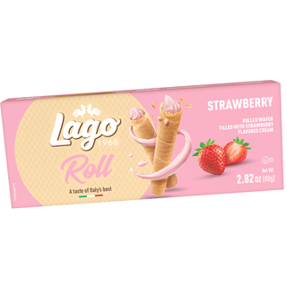 Lago Rolled Wafer Filled w/ Strawberry Cream - 2.82 oz / 80g