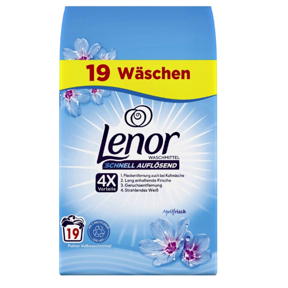 Lenor April Fresh Powder Detergent -1.14 Kg / 19 WL – Euro Food Mart