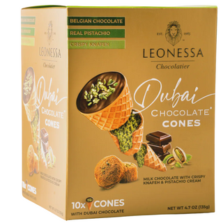 Leonessa Chocolatier Dubai Chocolate Cones - 135g /box of 10 pcs.