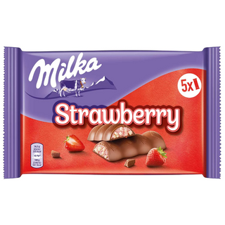 Milka Strawberry Riegel Multipack Chocolate Sticks- 5 x 36.5g
