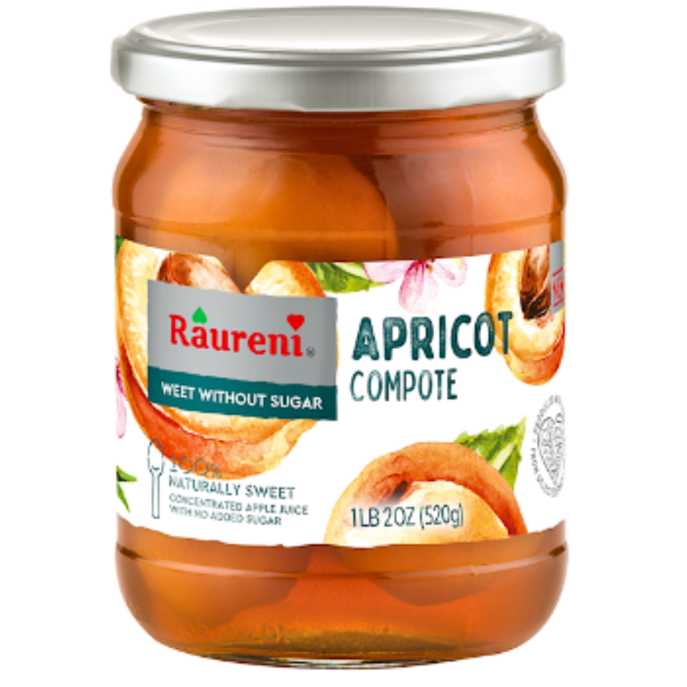 Raureni Apricot Compote ( no sugar added ) -520g – Euro Food Mart
