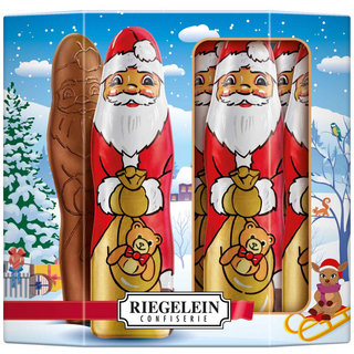 Riegelein Solid Chocolate Santa in Cardboard Box -125g