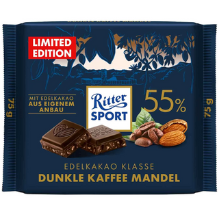 Ritter Sport Fine Cocoa Class 55% Dark Coffee Almond Chocolate - 75g