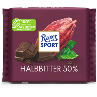 Ritter Sport Dark Chocolate 50% Cocoa - 100g