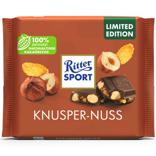 Ritter Sport Milk Chocolate w/ Whole Hazelnuts & Cornflakes - 100g