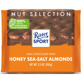 Ritter Sport Honey- Sea Salt Whole Almonds Milk Chocolate 100g