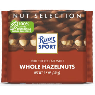 Ritter Sport Whole Hazelnut & Milk Chocolate 100g