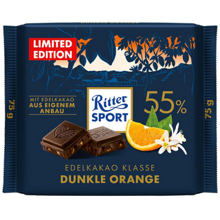 Ritter Sport Fine Cocoa Class 55% Dark Orange Chocolate - 75g
