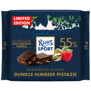 Ritter Sport Fine Cocoa Class 55% Dark Raspberry Pistachio Chocolate - 75g