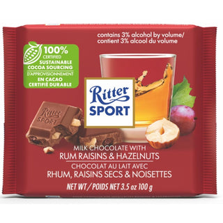 Ritter Sport Rum Raisins & Hazelnut Chocolate 100g