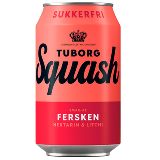 Tuborg Squash Peach Nectarine Litchi Sugar Free Soda- 330 ml