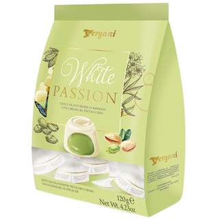 Vergani White Passion White Chocolate Pralines w/ Pistachio Filling - 120g