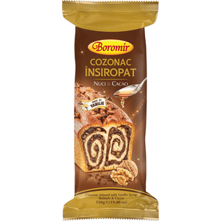 Boromir Cozonac Insiropat Walnuts & Cocoa w/ Vannila Syrup - 550 g - Euro Food Mart