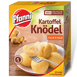 Pfanni 6 Kartoffel Knoedel ( Potato Dumplings )  Halb & Halb in Cooking Bag