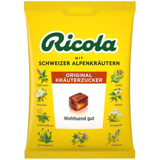 Ricola Original Kraeuterzucker ( Original Herbs ) Bag - 75 g - Euro Food Mart