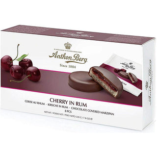 Anthon Berg Cherry in Rum Chocolate Covered Marzipan -220 g - Euro Food Mart